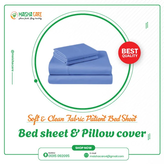 Hospital bed sheet with pillow cover
